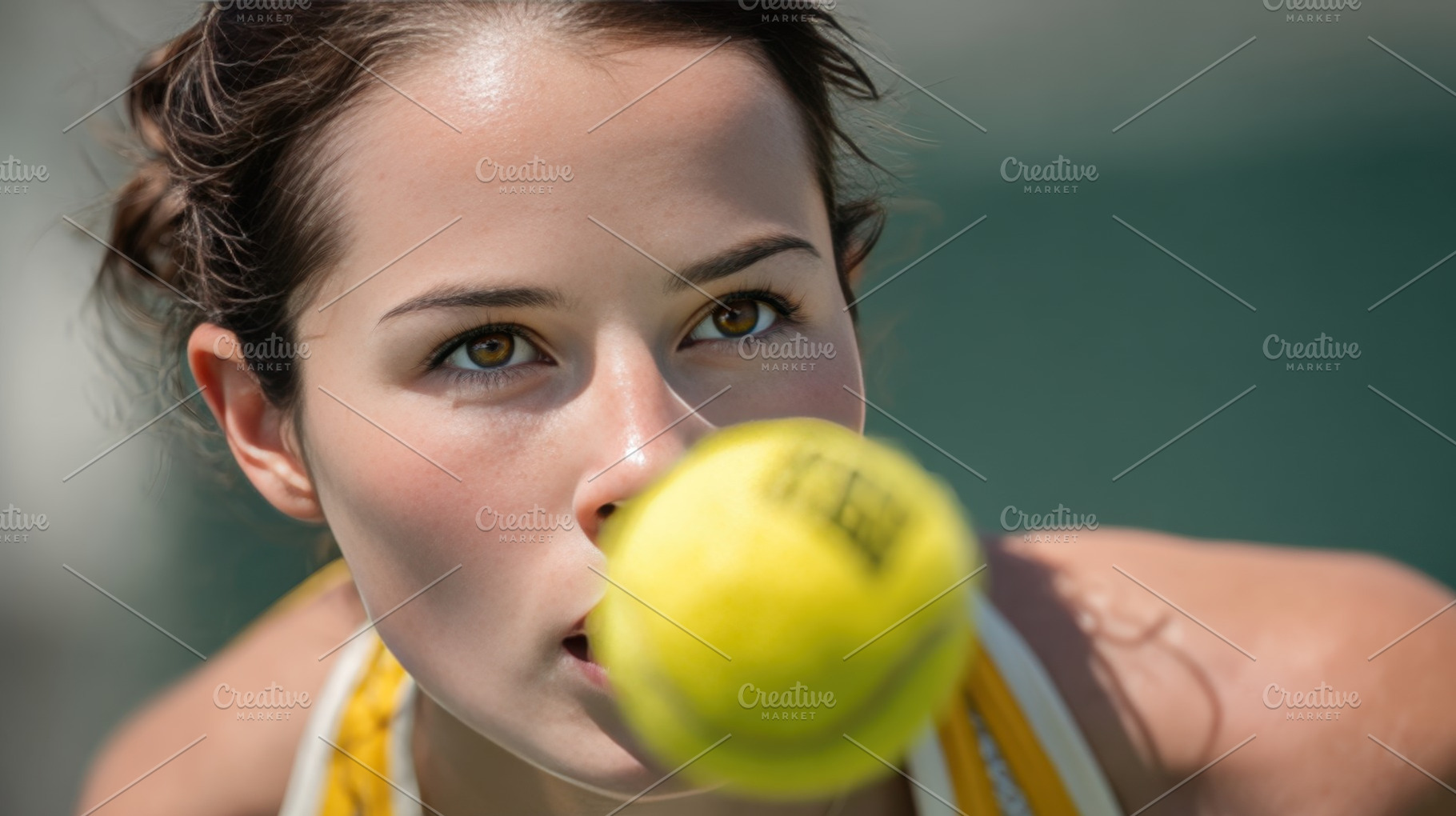 Focused player tracks tennis ball, a Photo by Beautiful things