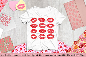 Lips lipstick kisses set