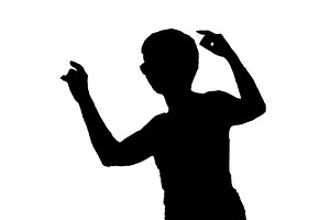 Isolated silhouette of mature woman dancing, a Person Illustration by DanFLCreativo