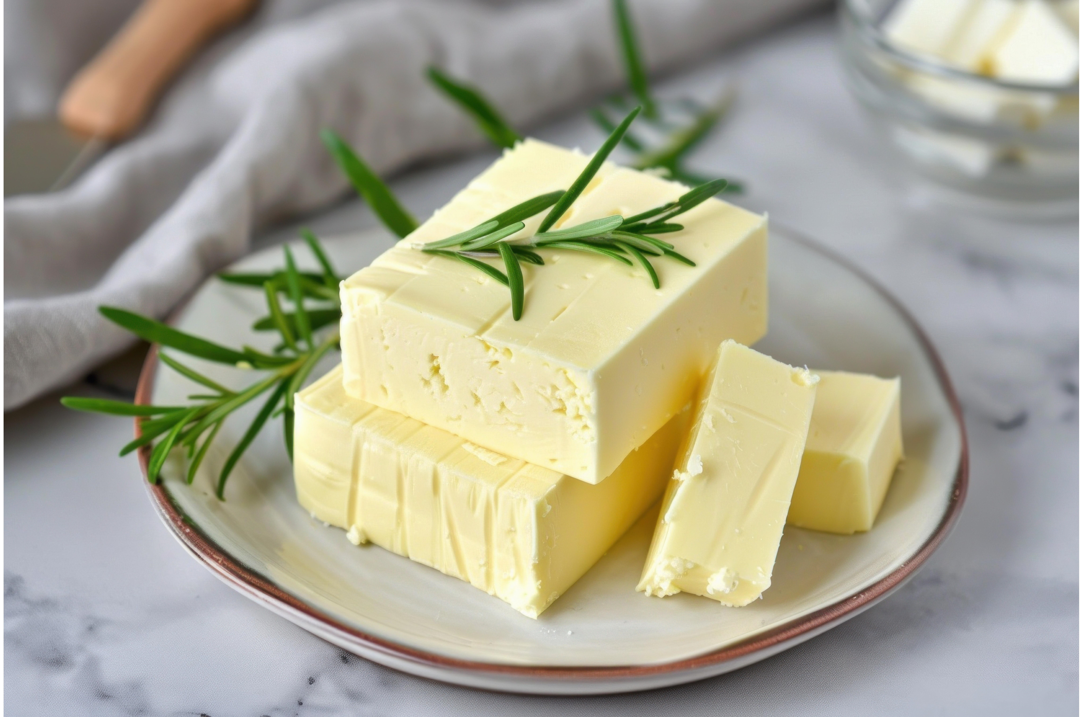 Butter blocks with rosemary sprigs, a Food & Drink Photo by Ylivdesign | Creative Market Butter blocks with rosemary sprigs, a... 