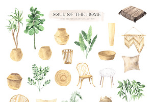 Boho Home Interior Clipart