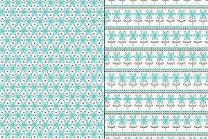 Turquoise Brown Embroidered Patterns