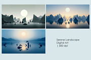 Serene Landscape Digital Art, a Seasonal Illustration by StockVerse Creative (Thumbnail 1 of 4)