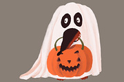 Halloween Dachshunds, a Seasonal Illustration by YuNa (Thumbnail 2 of 15)