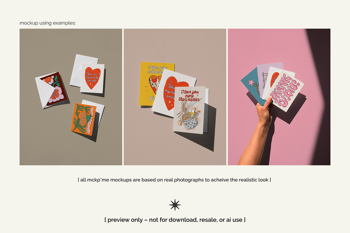 US A2 greeting card mockup set, a Merchandise Mockup by MCKP*ME (Photo 3 of 7)