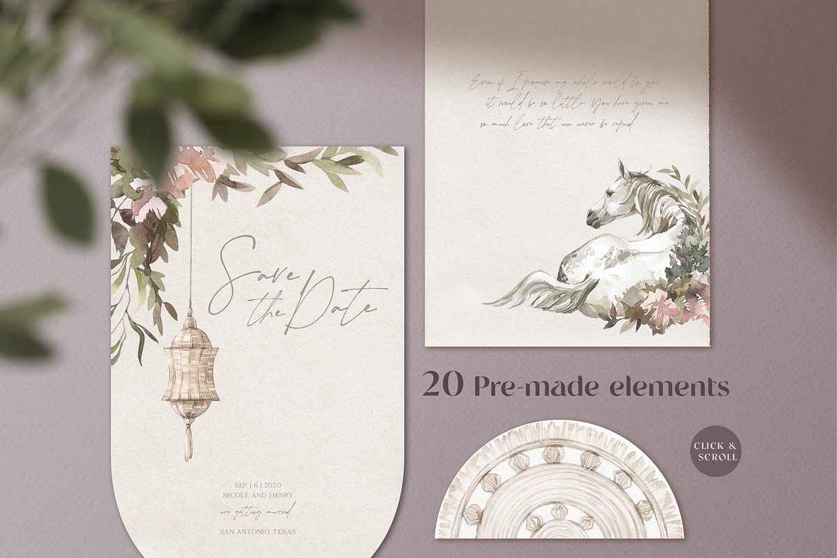 Ranch Wedding modern rustic set, an Animal Illustration by Anastezia Luneva (Photo 7 of 10)