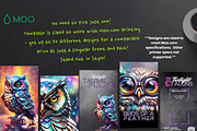 Holographic Owls: Business Cards, a Business Card Template by Cheryl.wTf (Thumbnail 5 of 11)