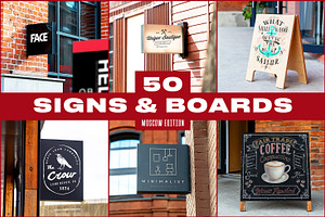50 Signs & Boards Mockups