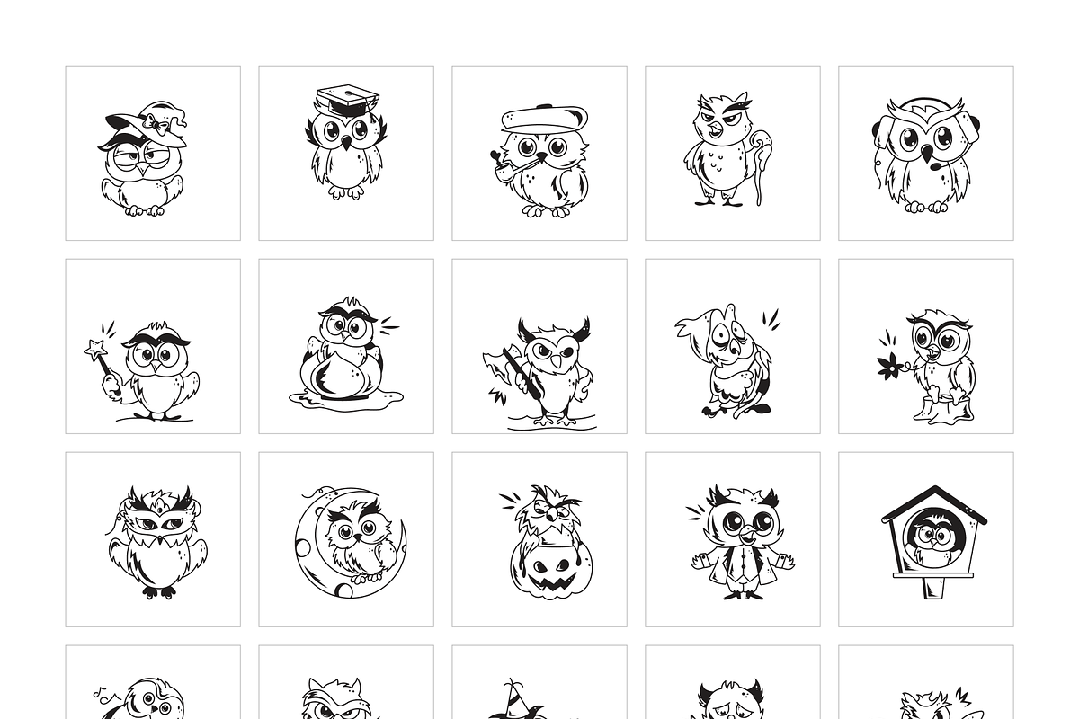Owl Icon Set, a Solid Icon by Prosymbols (Photo 5 of 6)