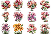 Whimsical Spring Flowres Clipart, an Illustration by Dream Creation (Thumbnail 2 of 6)
