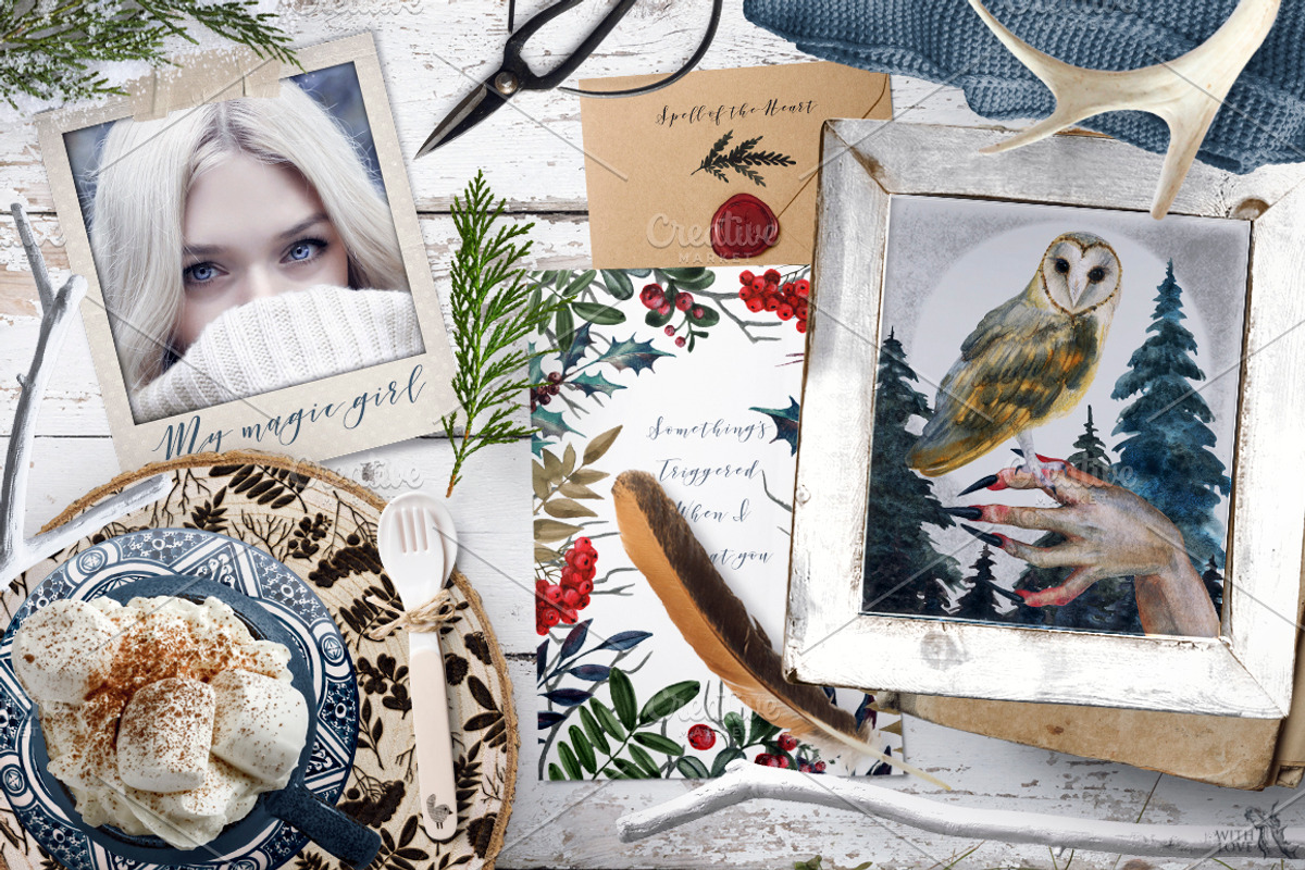 Watercolor Witchy Winter, a Food Illustration by Fluffy Unicorn (Photo 6 of 14)