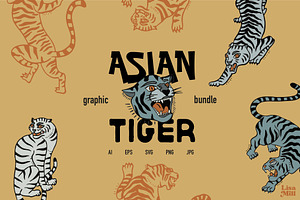 Vintage asian tigers bundle