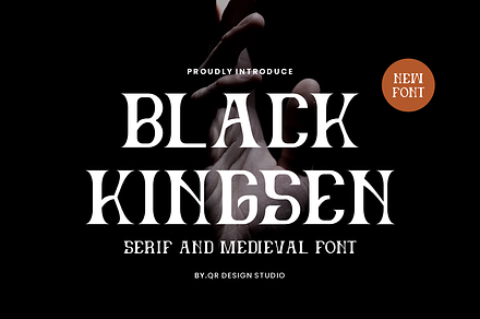 Black Kingsen Serif & Medieval Font, a Serif Font by QR Design Studio
