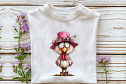 Whimsical Chicken Clipart, an Illustration by OK Design (Thumbnail 5 of 6)