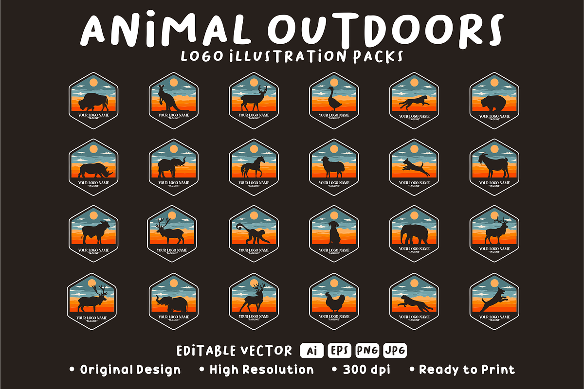 ANIMAL OUTOORS LOGO PACKS, an Animal Illustration by Ngaula Std. (Photo 1 of 3)
