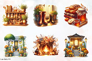 Amber Spring Cozy Home Cliparts, a Transportation Illustration by RobertsArt (Thumbnail 3 of 7)
