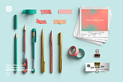Marina Pens and Washi Pack, an Advertising Mockup by Custom Scene (Thumbnail 1 of 10)