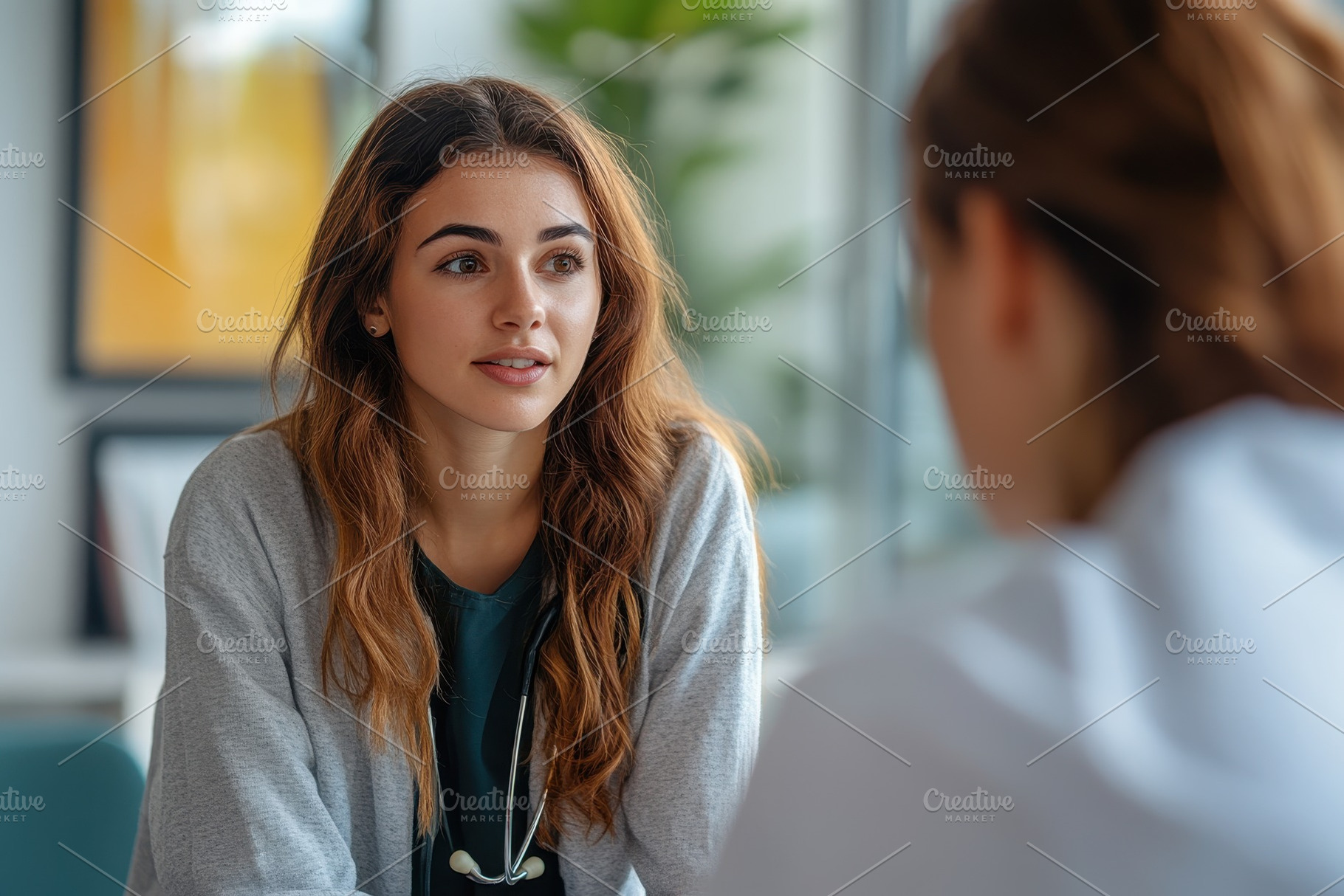 Young Adult Patient Consults, a Photo by Pavel_design