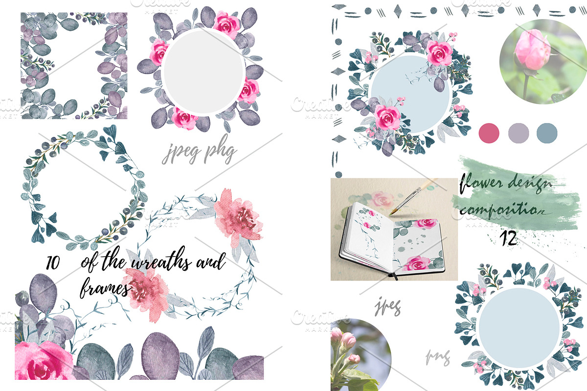 Delicate watercolors collection, an Object Graphic by JuliaFast (Photo 3 of 6)
