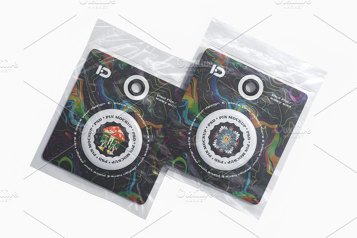 Pin Button Mockup Set, a Packaging Mockup by ForgeDesign (Photo 5 of 7)
