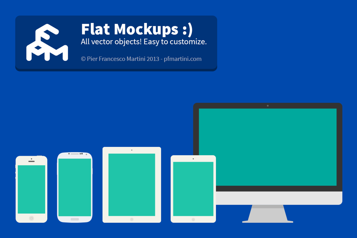 Flat Mockups :), a Mockup by MARTINI Type Designer (Photo 1 of 2)