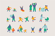 Winter People Flat Vector Set, a Person Illustration by Vector_Art (Thumbnail 8 of 16)