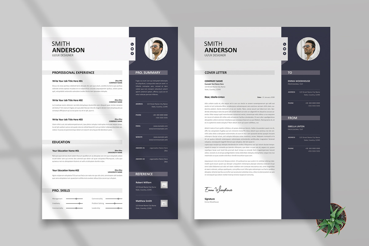Modern Resume CV Template Design, a Resume Template by PixelStudio (Photo 2 of 3)