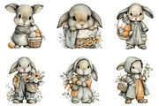 Easter Rabbit Basket Clipart, an Illustration by CraftArtStudio (Thumbnail 4 of 6)