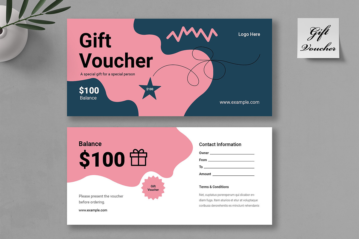 Gift voucher Template, a Stationery Template by MightyDesign (Photo 1 of 6)