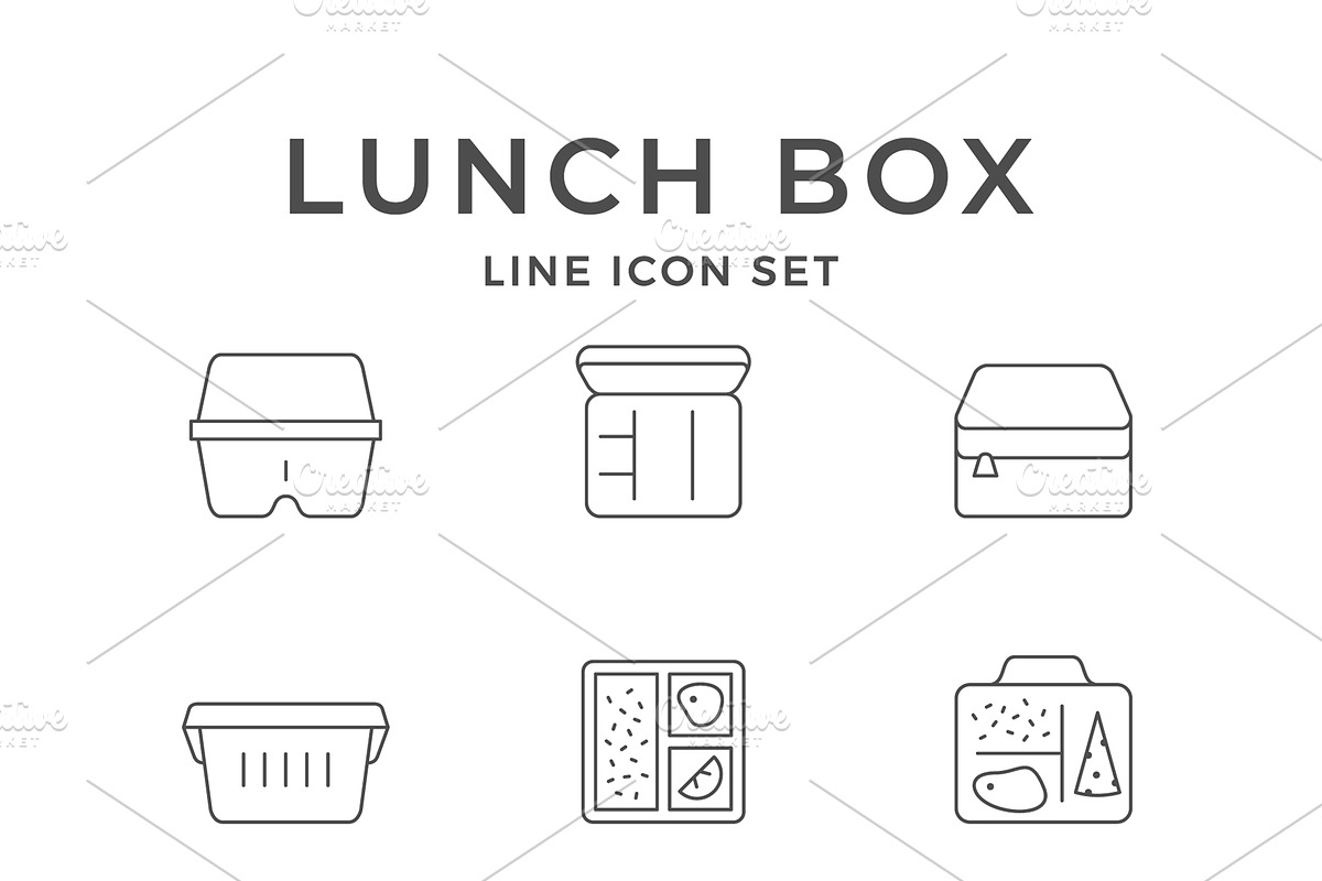 Set line icons of lunch box, an Outline Icon by motorama (Photo 1 of 2)
