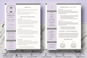 Teacher Resume Template Word & Pages