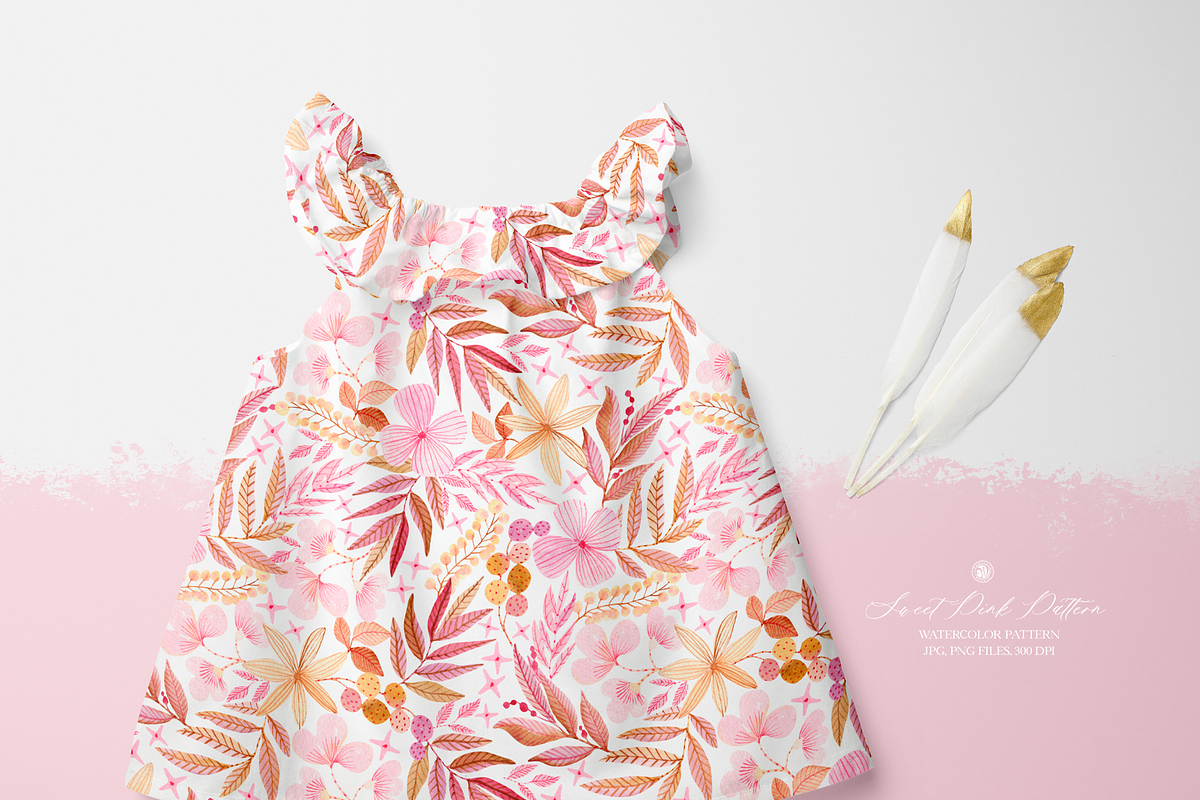 Sweet Pink Watercolor Pattern, a Pattern Graphic by Webvilla Studio (Photo 4 of 6)