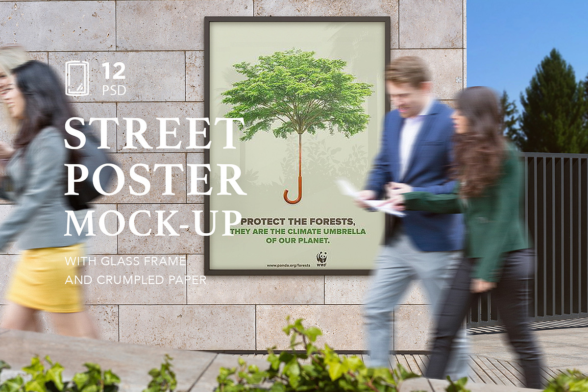 Street Poster Mock-Up's, a Print Template by Dikarte.Store (Photo 1 of 16)