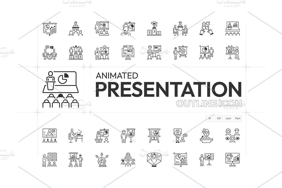 Animated Presentation Icon Set