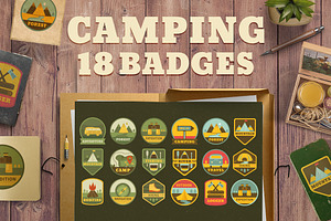 18 Camping logos templates