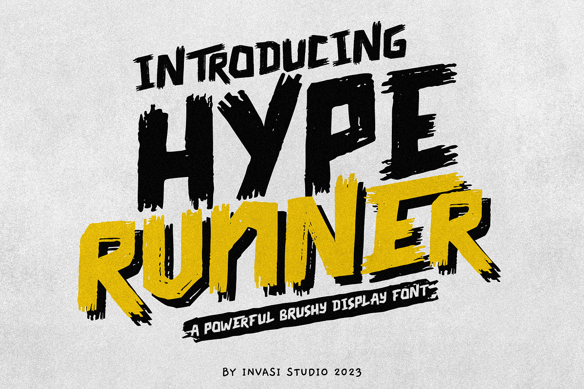 Hype Runner - Brushy Display Font, a Handwritten Font by Invasi Studio (Photo 1 of 10)