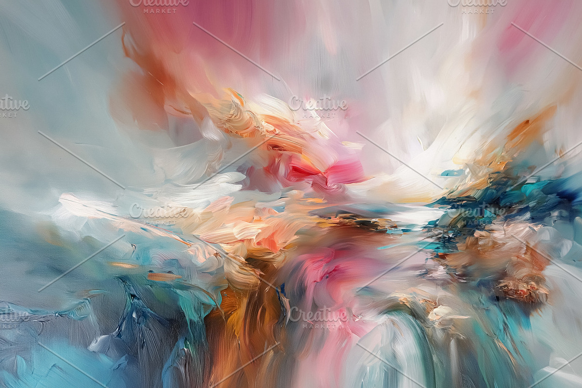 Abstract painting creating a vibrant ethereal landscape with swi, a Decorative Illustration by Studio ANNA