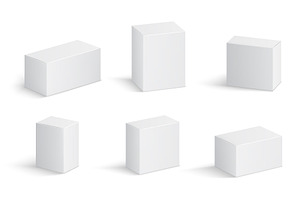 White Cardboard Boxes. Blank