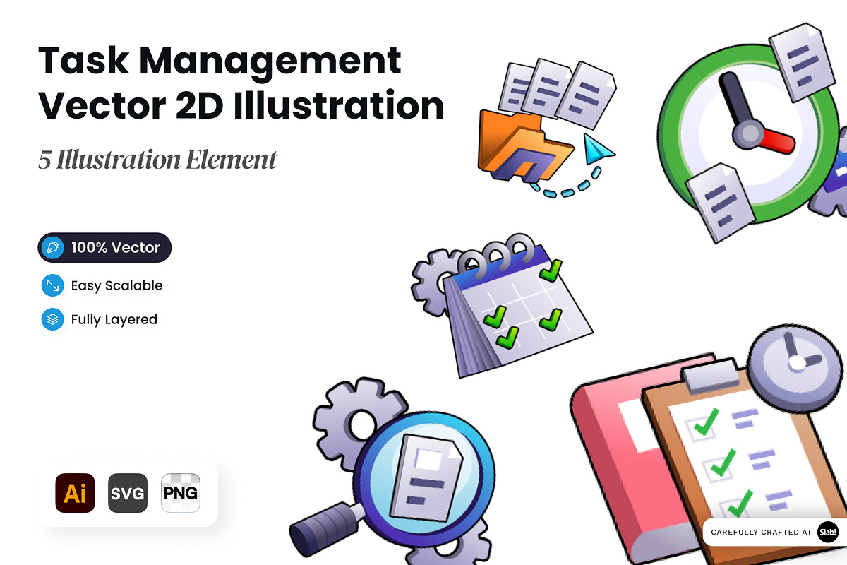 Task Management Illustration, an Object Illustration by SLAB! Design (Photo 1 of 2)