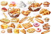 Baked Bakery Collection Clipart, a Food Illustration by Watercolor Digital (Thumbnail 3 of 9)