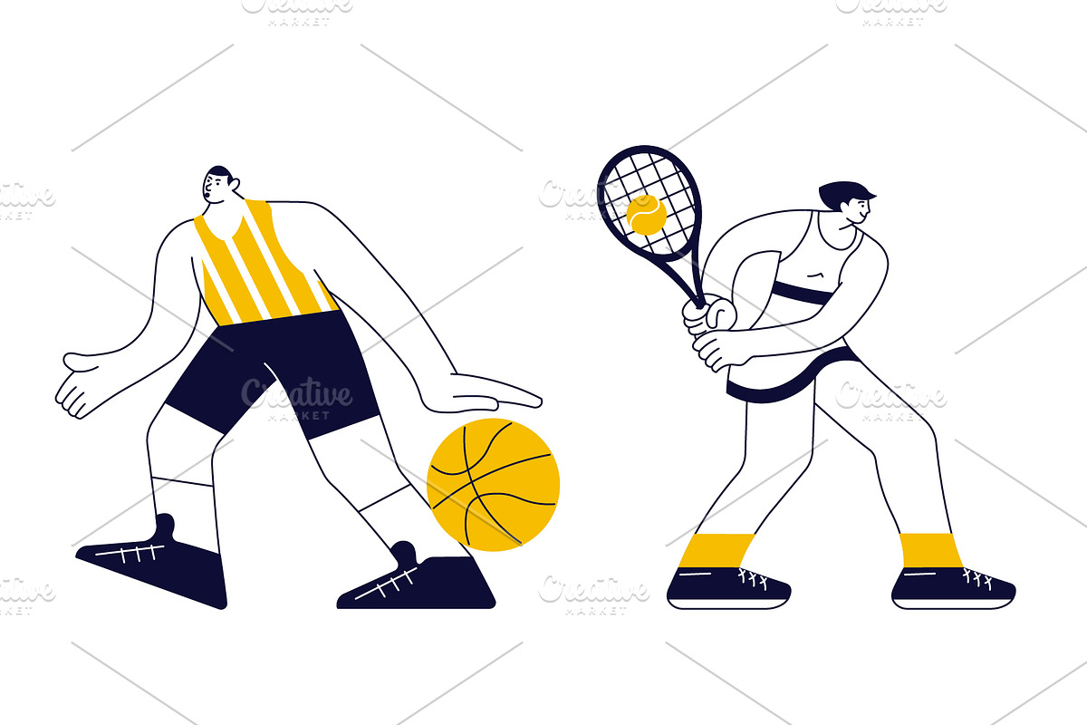 Competitive Sport Players Pack, an Illustration by Lucky Shop (Photo 3 of 12)