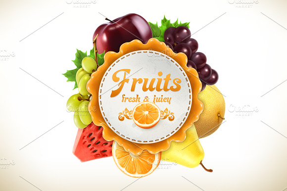 Fruits vector label preview 2