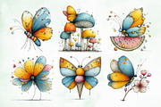Whimsical Summer Butterfly Clipart, an Animal Illustration by Creative Art (Thumbnail 4 of 8)