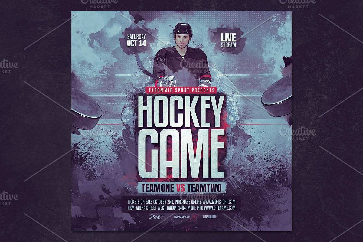 Hockey Game Flyer, a Flyer Template by Tarommir (Photo 2 of 3)