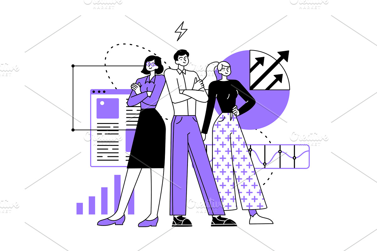 Business team ready to solve any, a Person Illustration by undrey