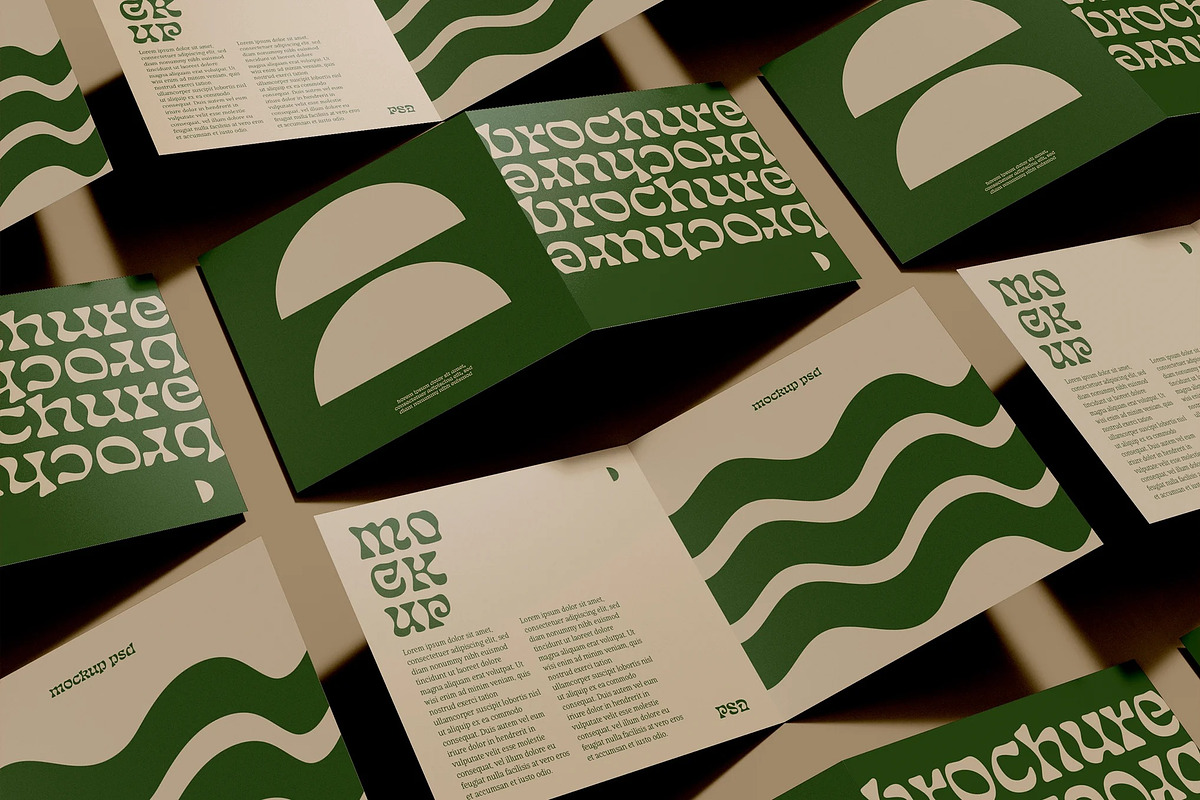 Set of Bifold Brochure Mockup, an Advertising Mockup by Hubzway (Photo 2 of 2)