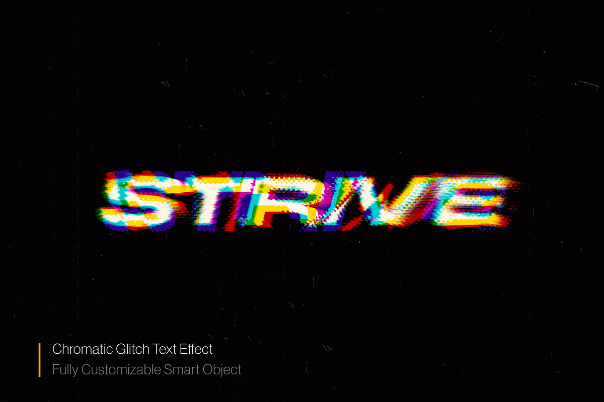 Chromatic Glitch Text Effect, a Layer Style Add-On by Posterfello (Photo 1 of 3)