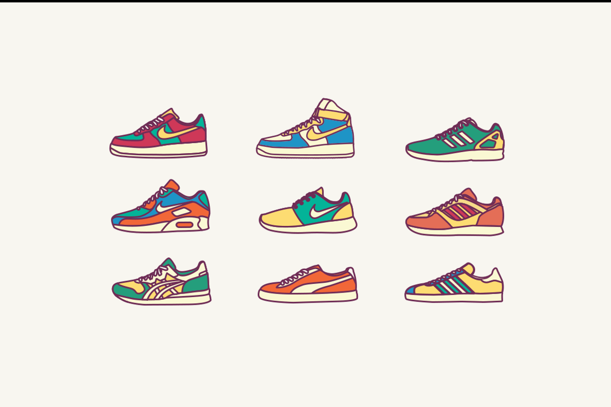 Sneakers Icon Set, an Icon by ikima