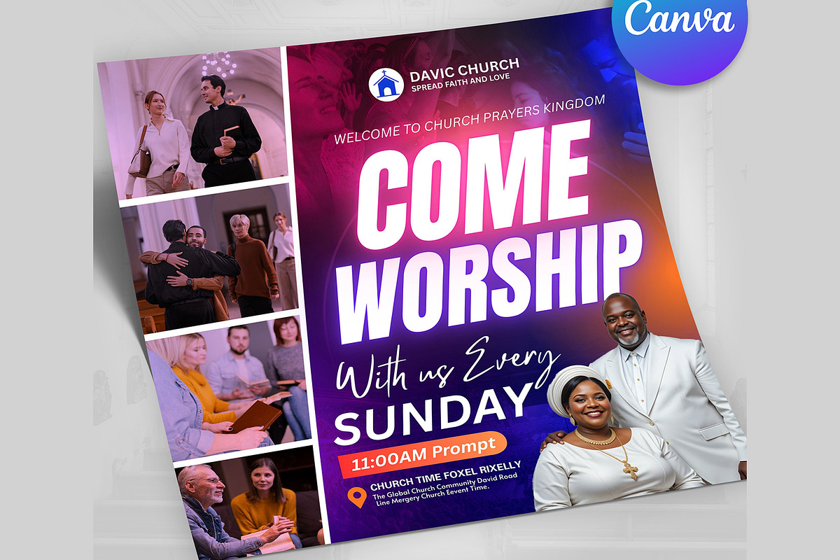 Come Worship with US Church Flyer, a Social Media Template by Design Up (Photo 3 of 4)