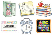 Watercolor Back to School Clipart, an Illustration by Daily.Designs (Thumbnail 3 of 5)